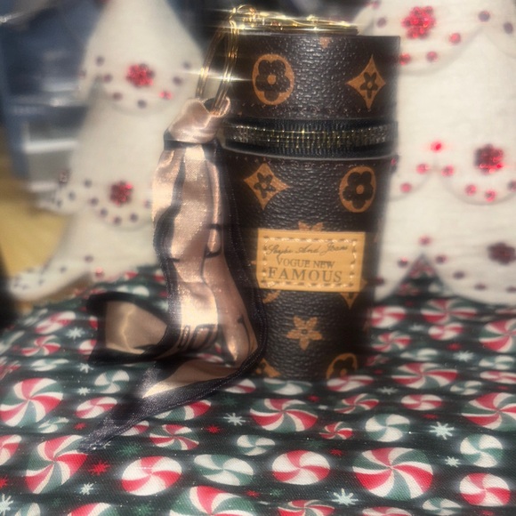 no brand Accessories - Bag Charm Checkered Fashion Charm with Gold Accents